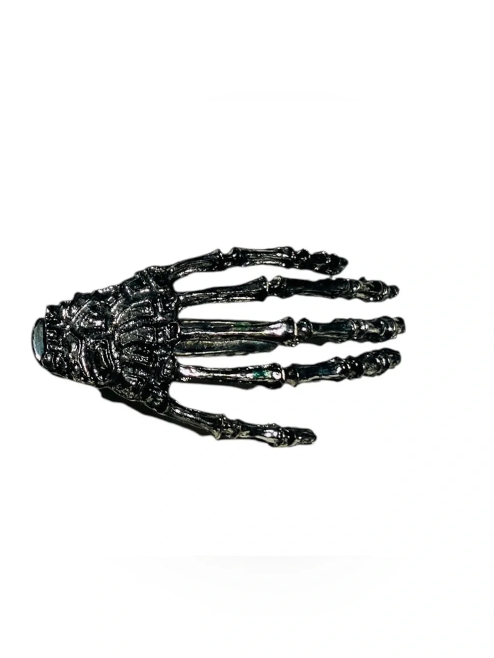 Gothic Skeleton Hand Hair Clip Barrette Antique Silver Pewter Tone Finish